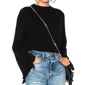 Helmut Lang Cropped Ruffle Pullover sweater bell sleeves